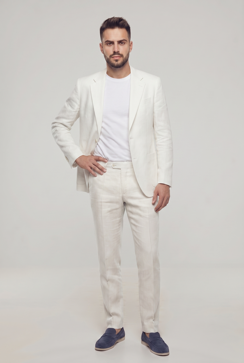 LINEN SUIT OFF WHITE