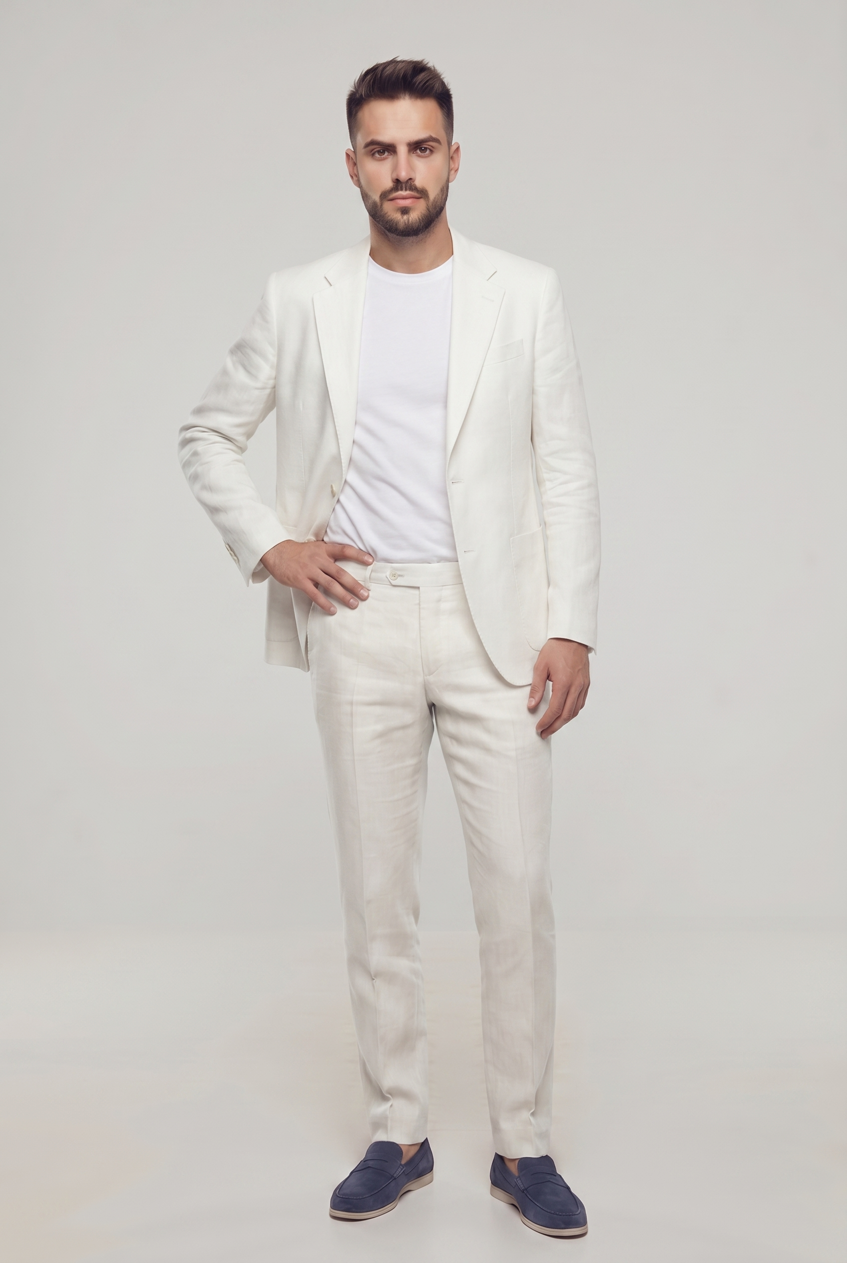 LINEN SUIT OFF WHITE