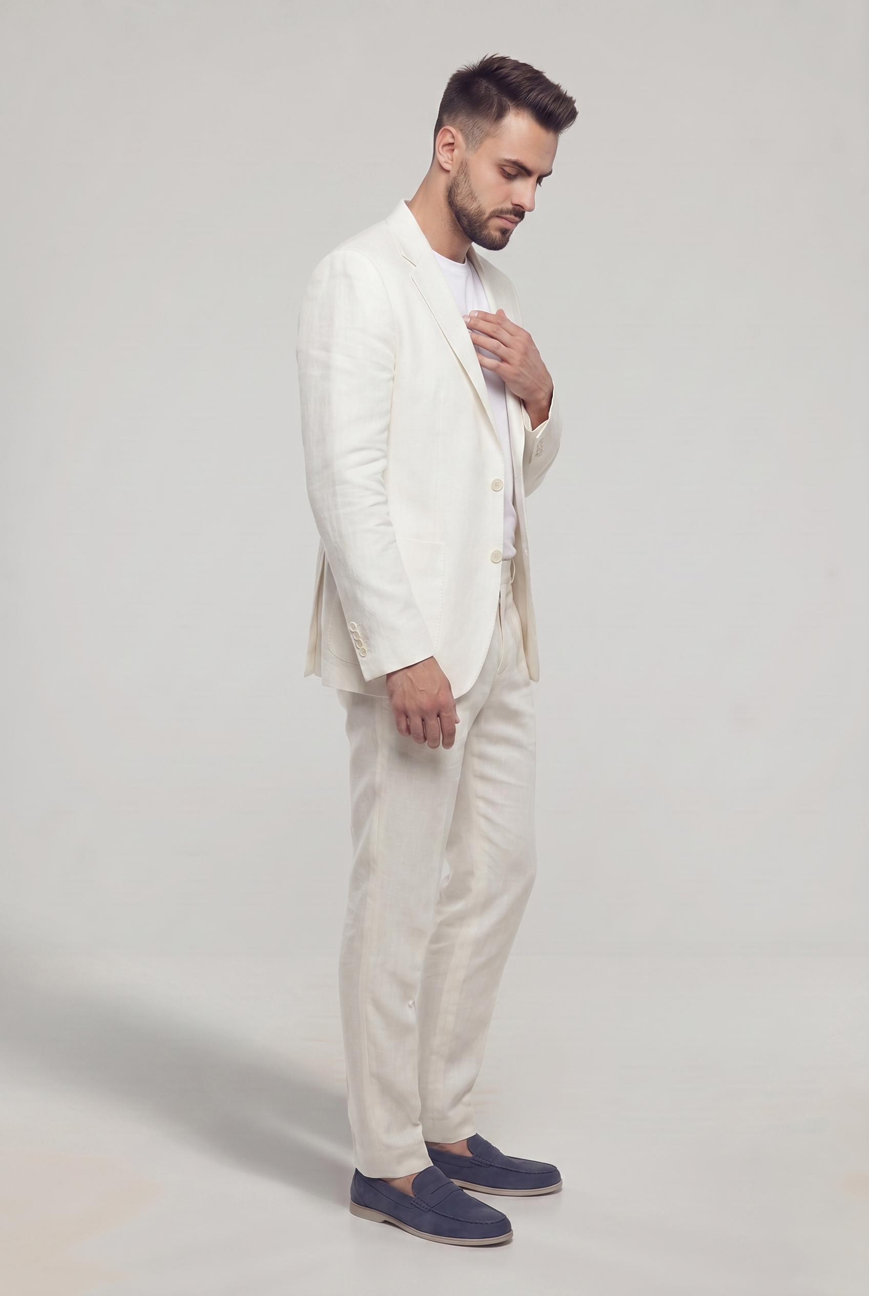 LINEN SUIT OFF WHITE