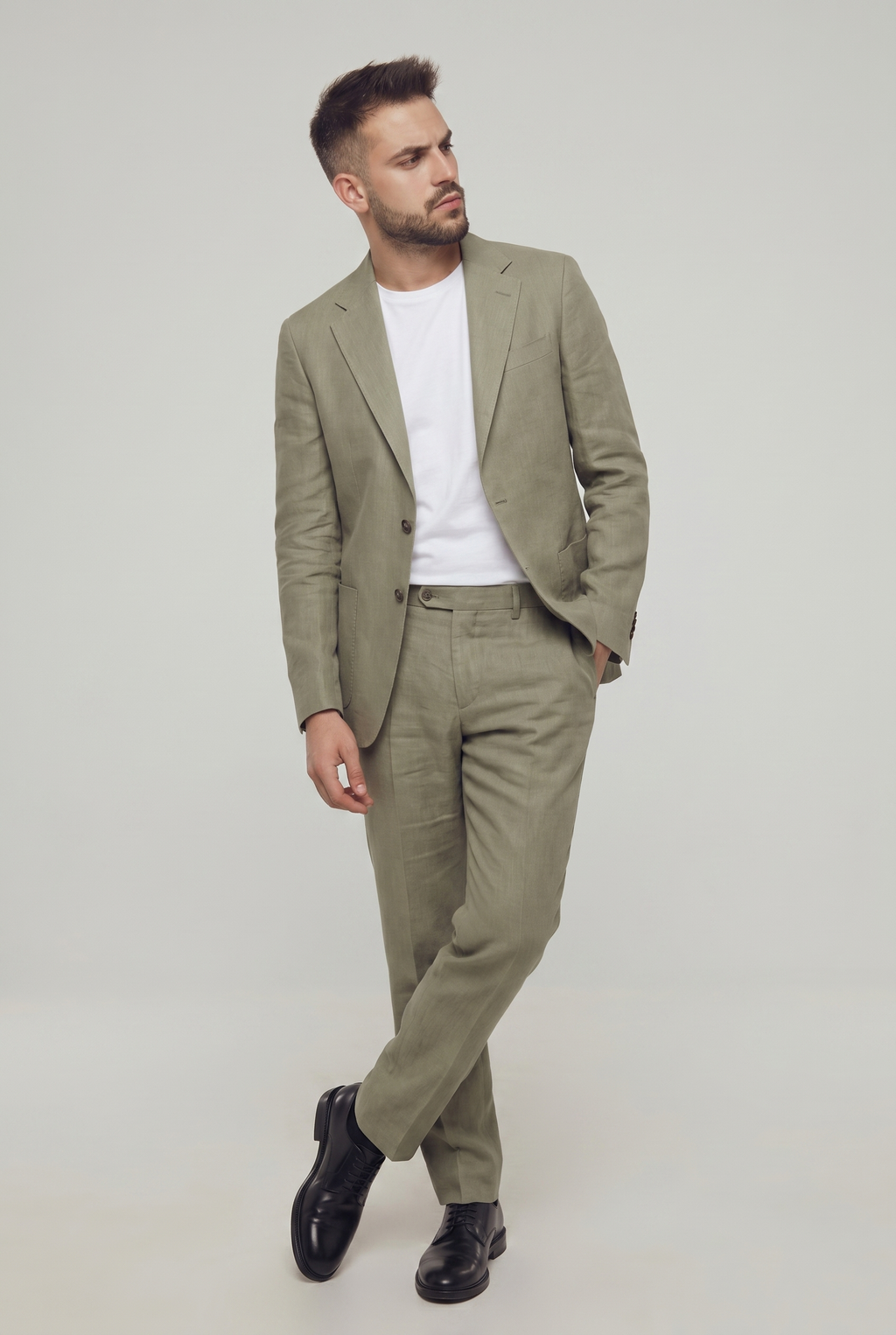 LINEN SUIT OLIVE
