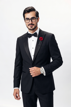 TUX. SUIT PEAK LAPEL