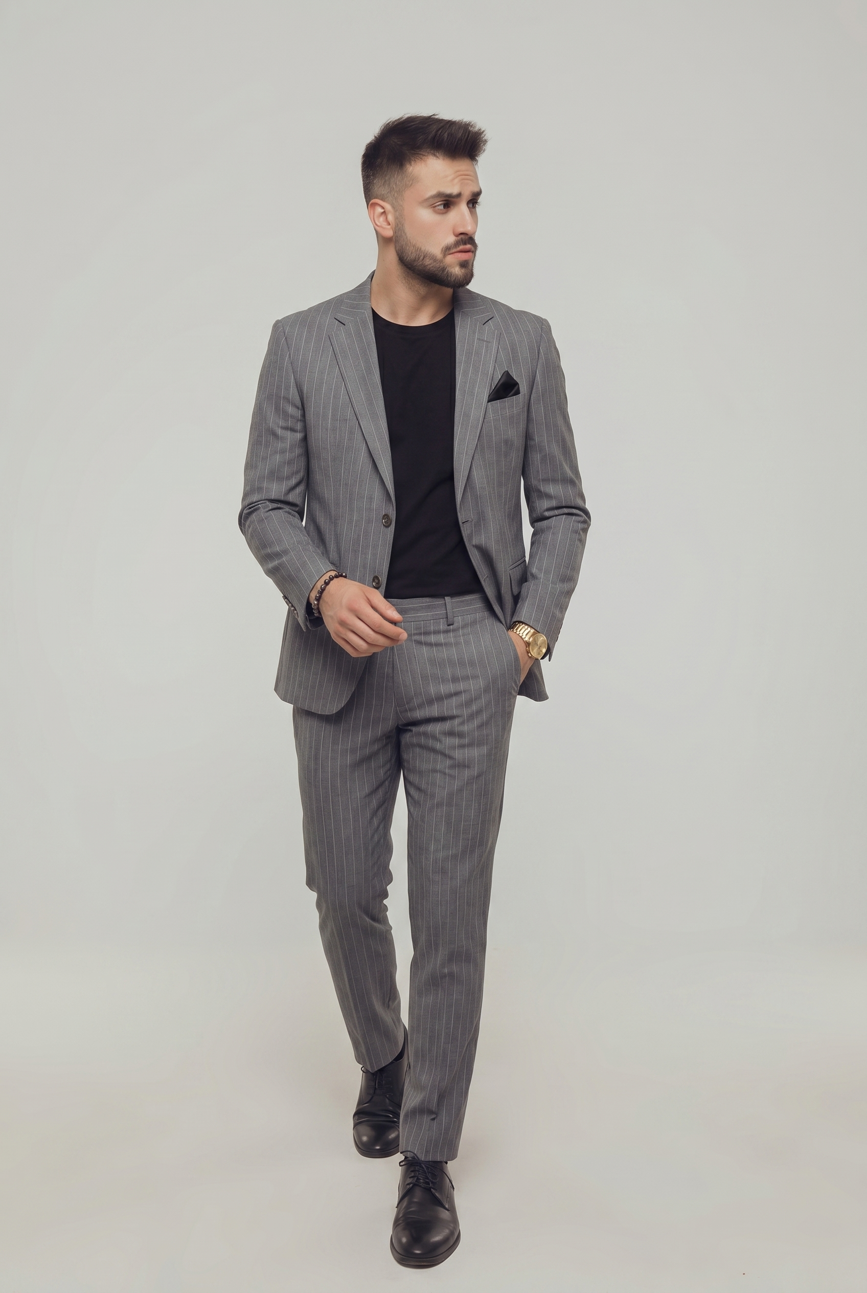 LIGHT GREY PINSTRIPE SUIT