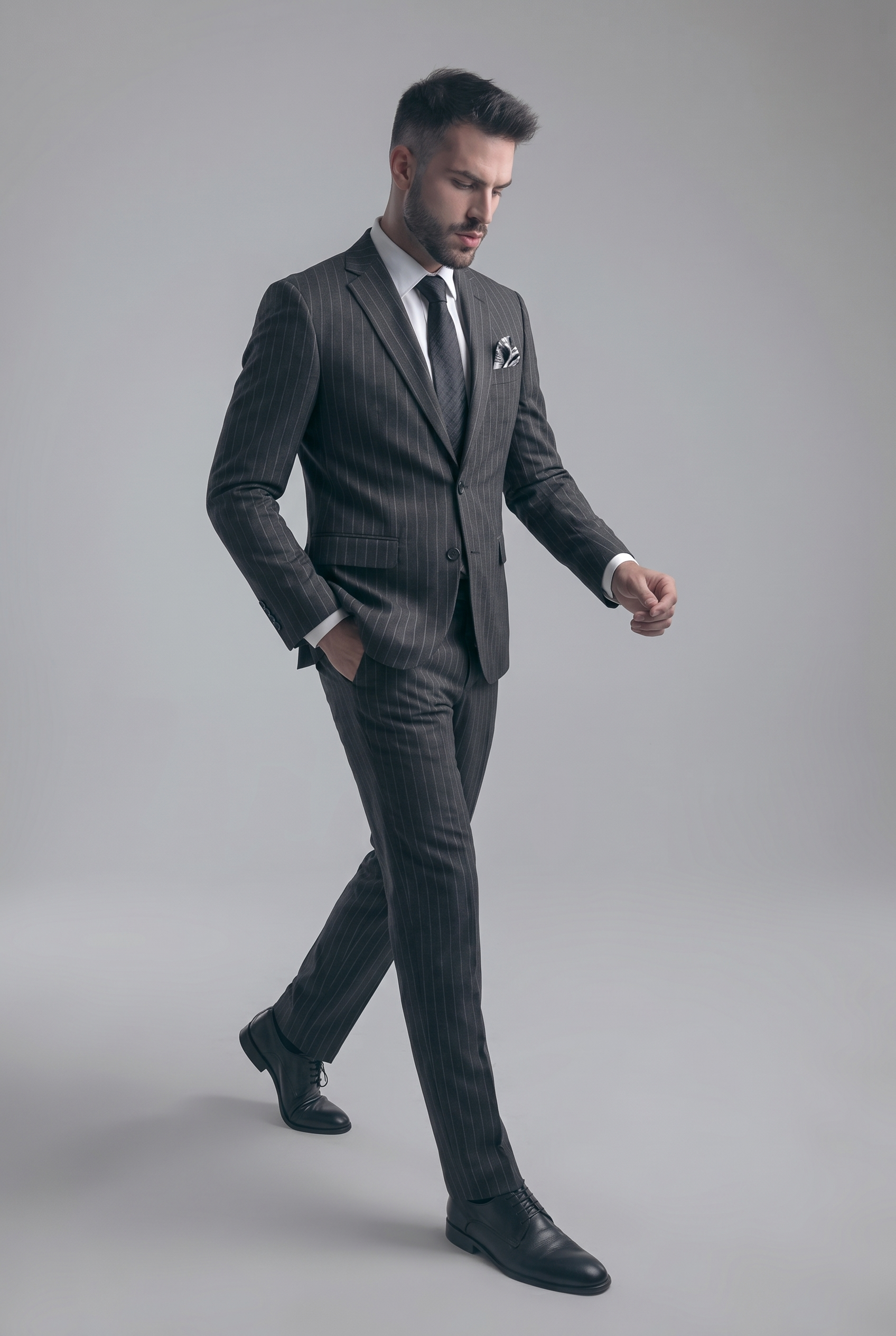 GREY PINSTRIPE SUIT