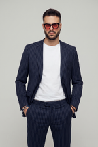 NAVY PINSTRIPE SUIT