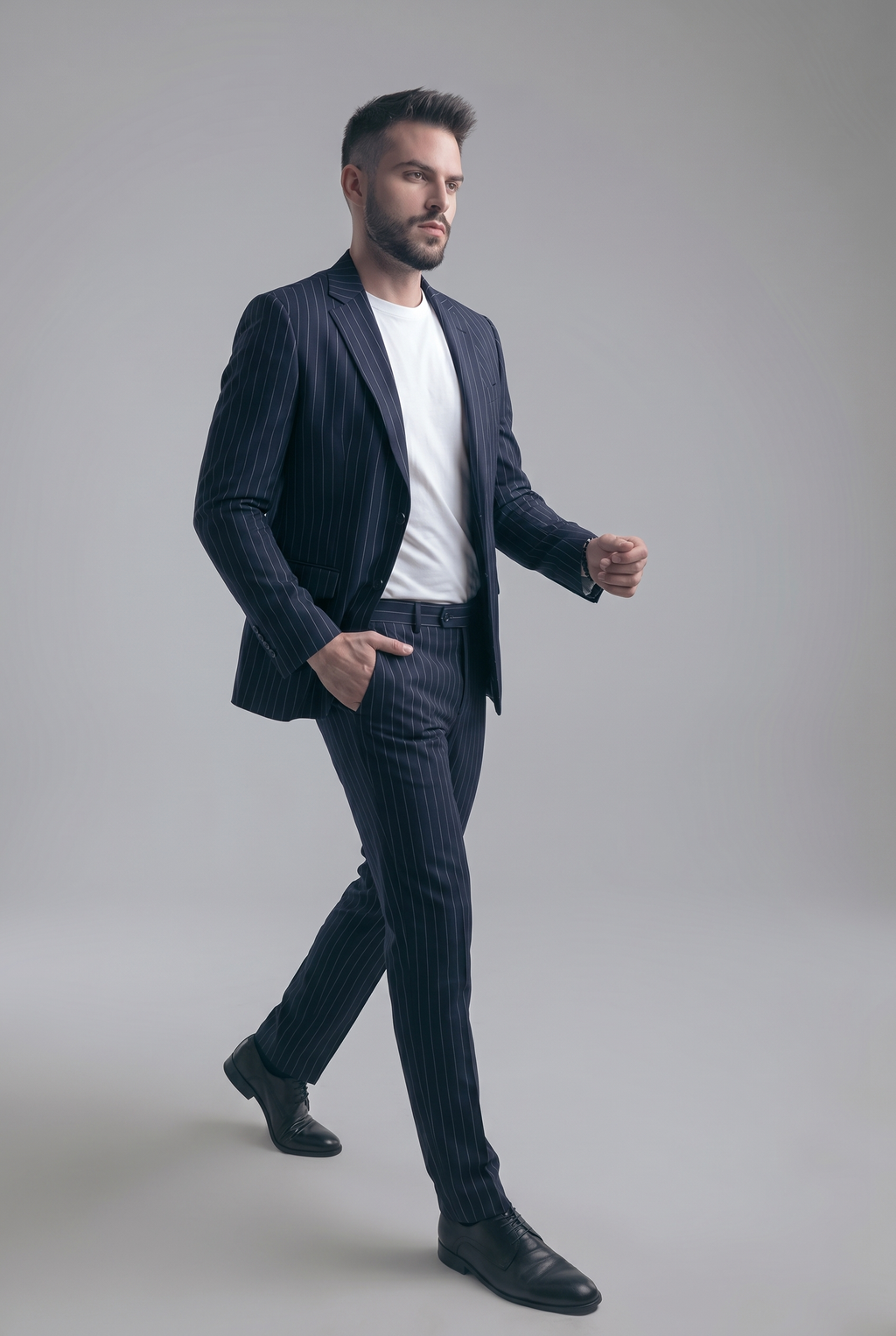 NAVY PINSTRIPE SUIT