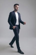 NAVY PINSTRIPE SUIT