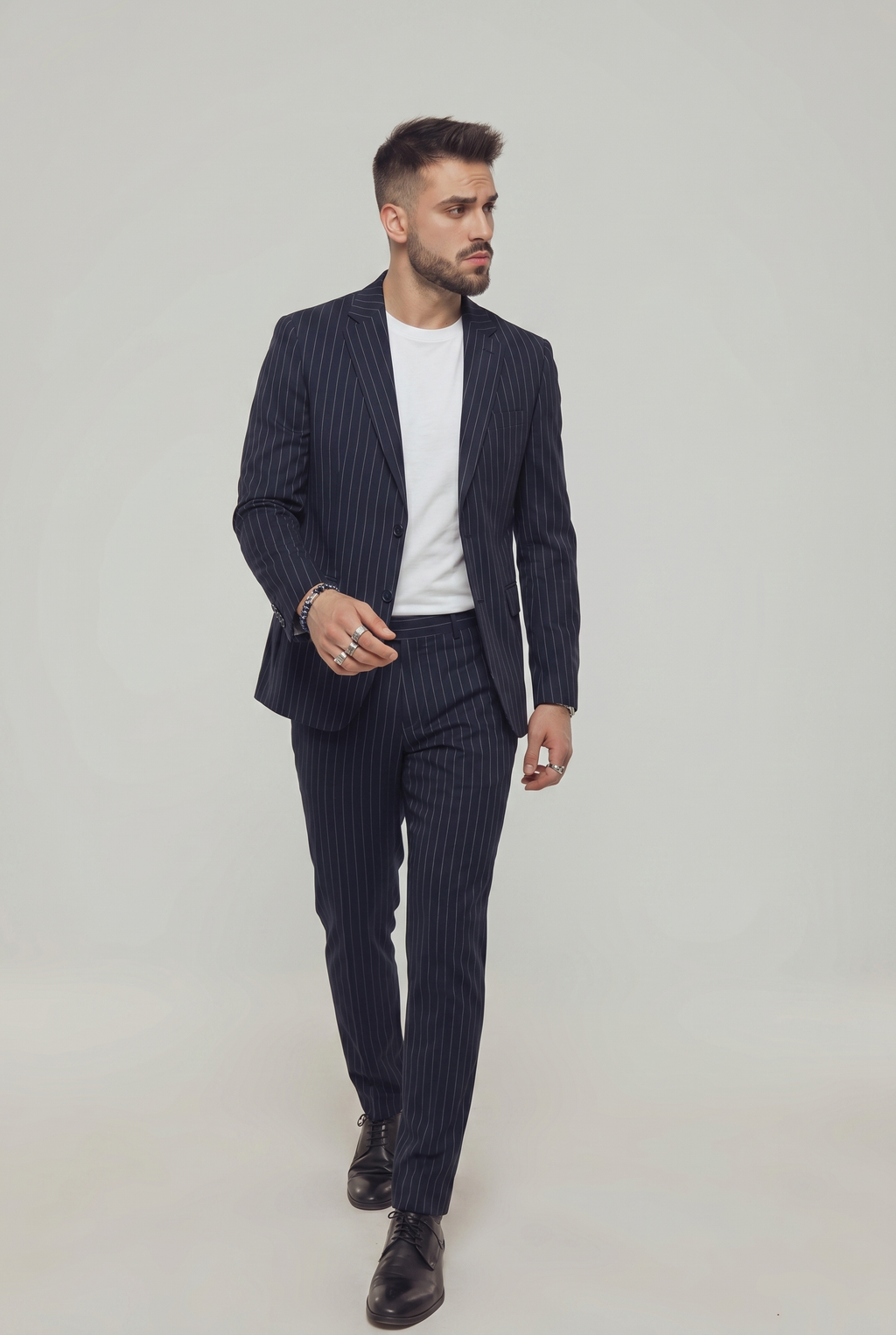 NAVY PINSTRIPE SUIT