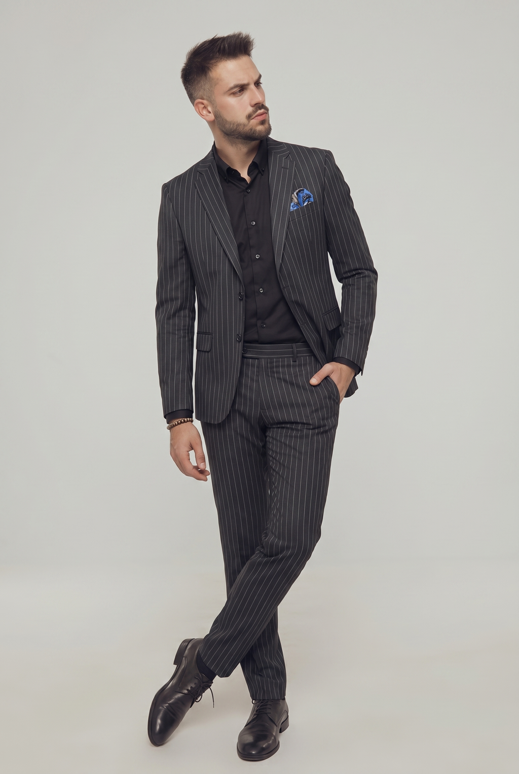 BLACK PINSTRIPE SUIT